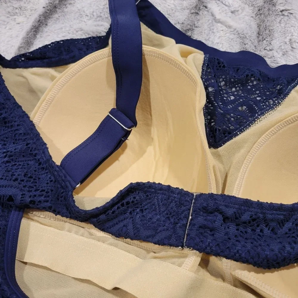 Swimsuits For All One-Piece lace navy plus size, NWT 34